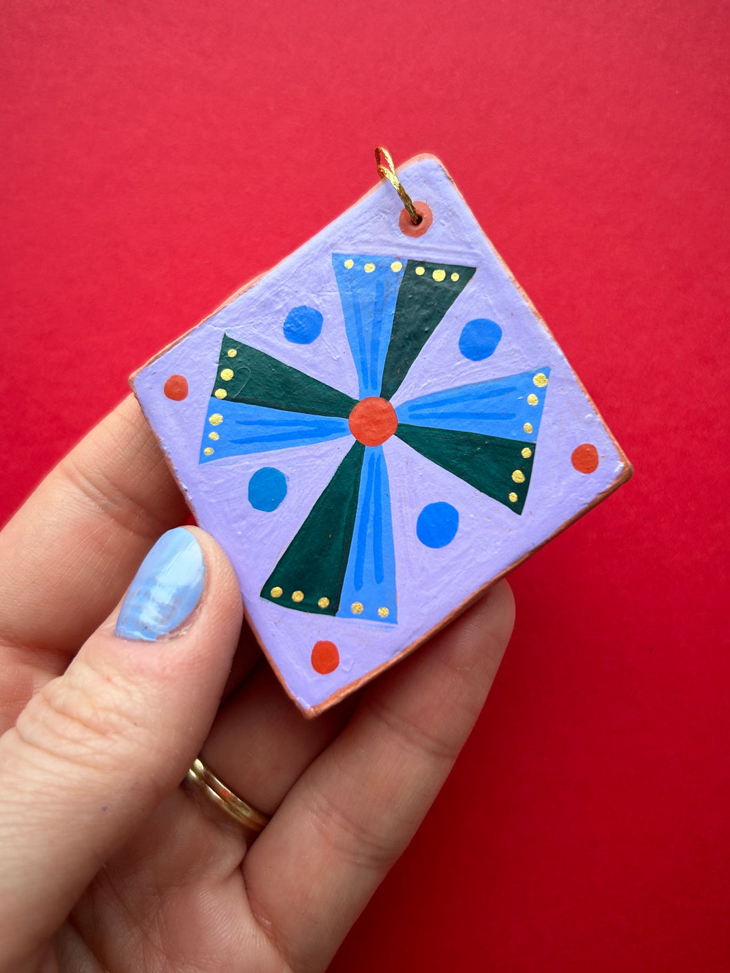 Clay Diamond Ornament #13