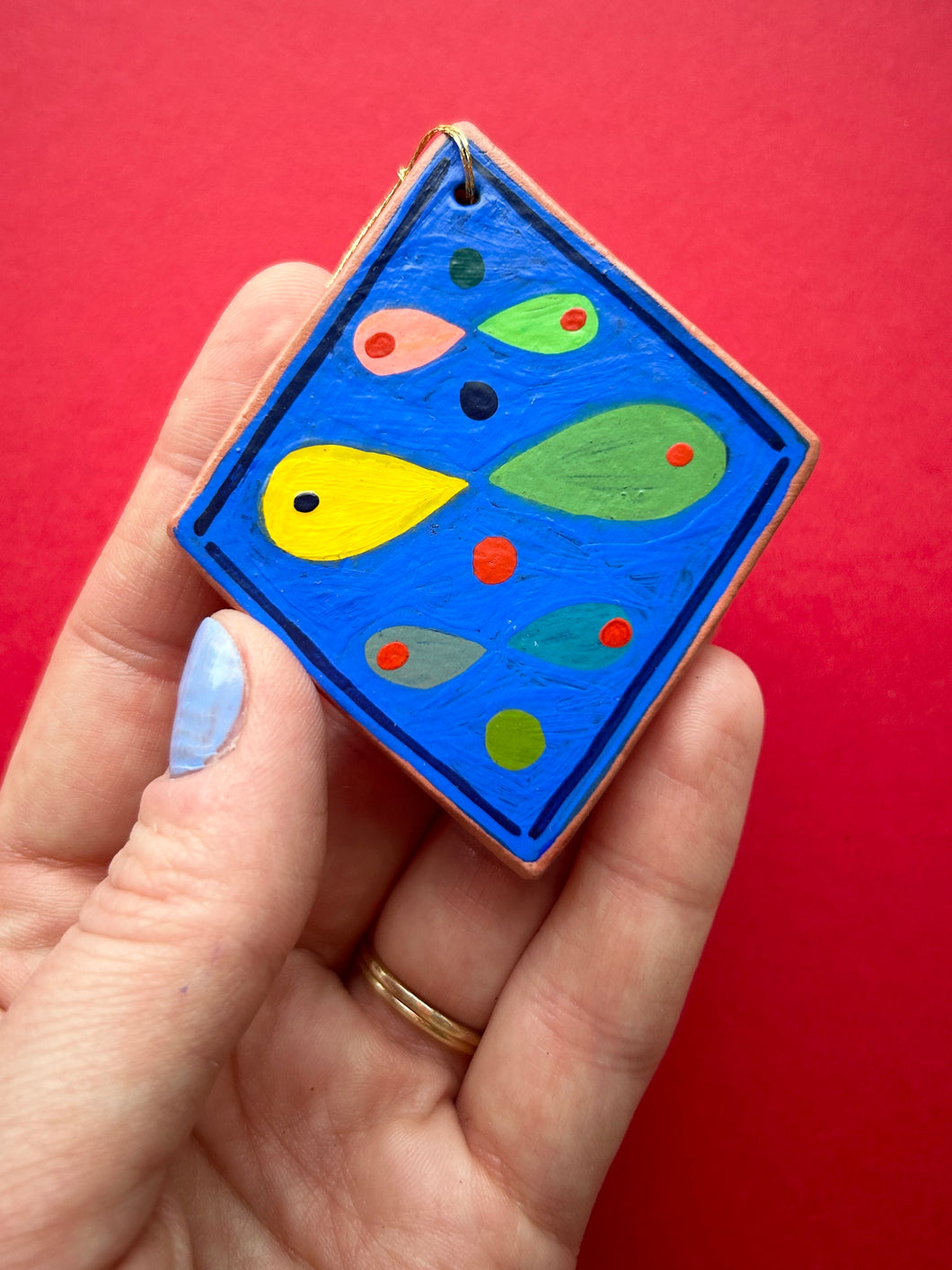 Clay Diamond Ornament #4