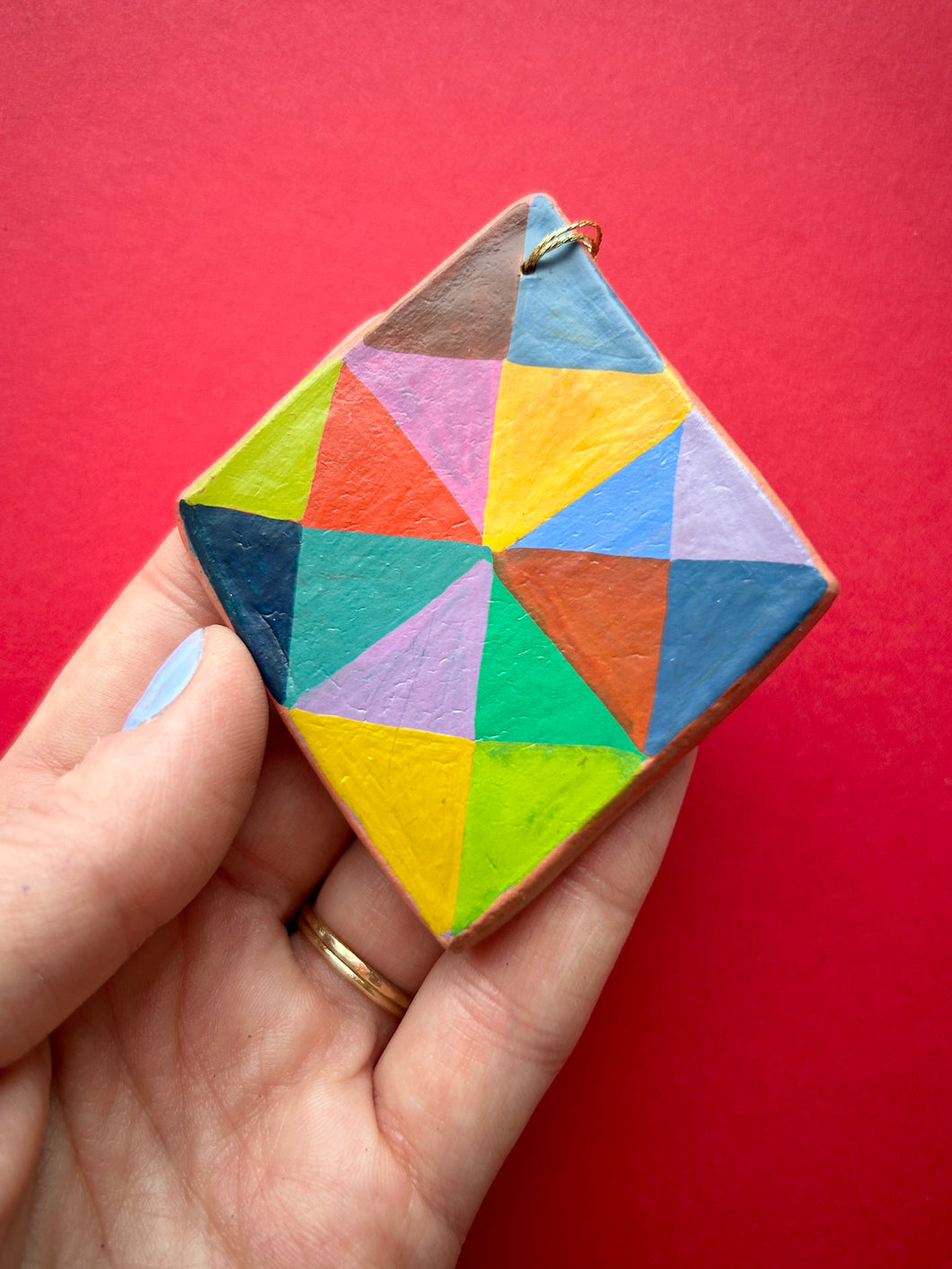 Clay Diamond Ornament #3