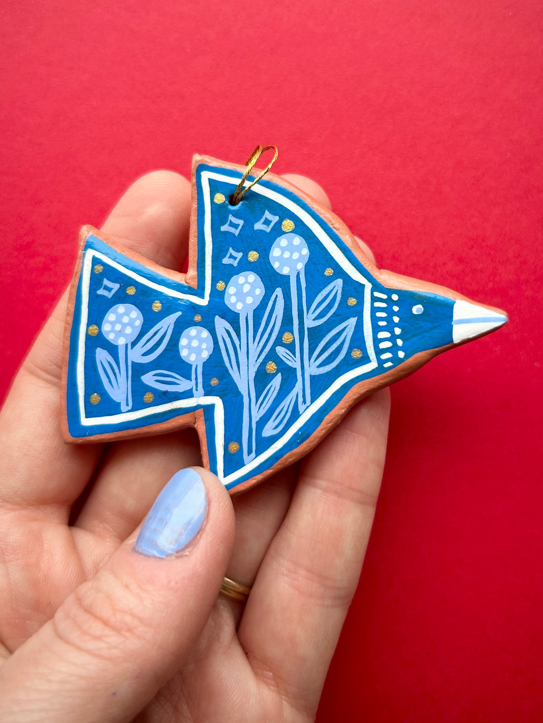 Clay Bird Ornament #12