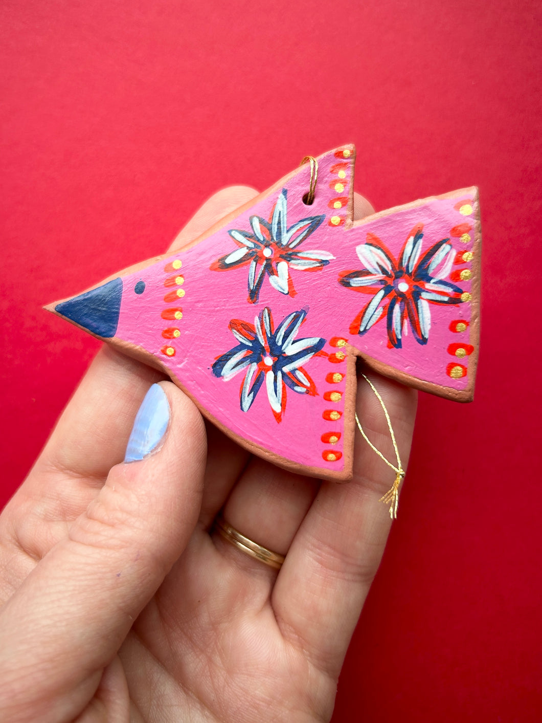 Clay Bird Ornament #9