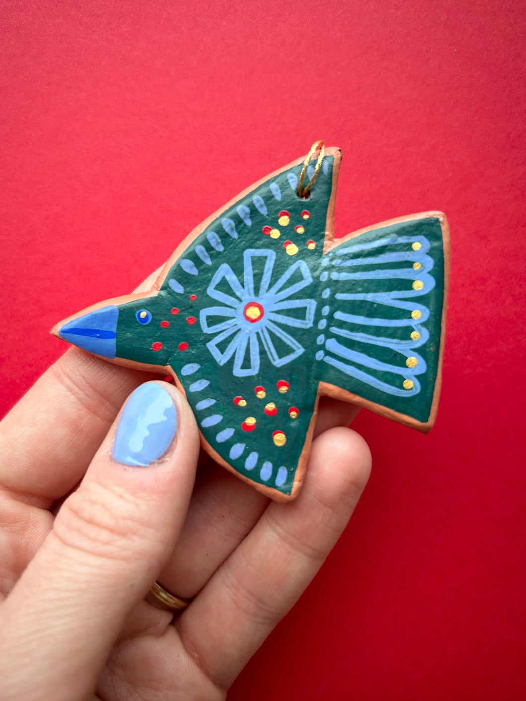 Clay Bird Ornament #4
