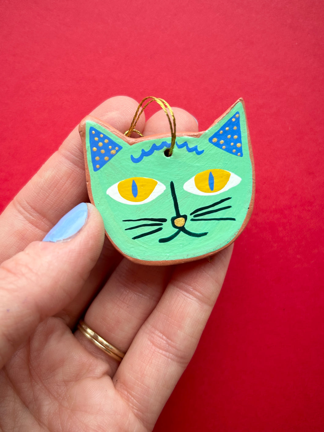 Clay Cat Ornament #1