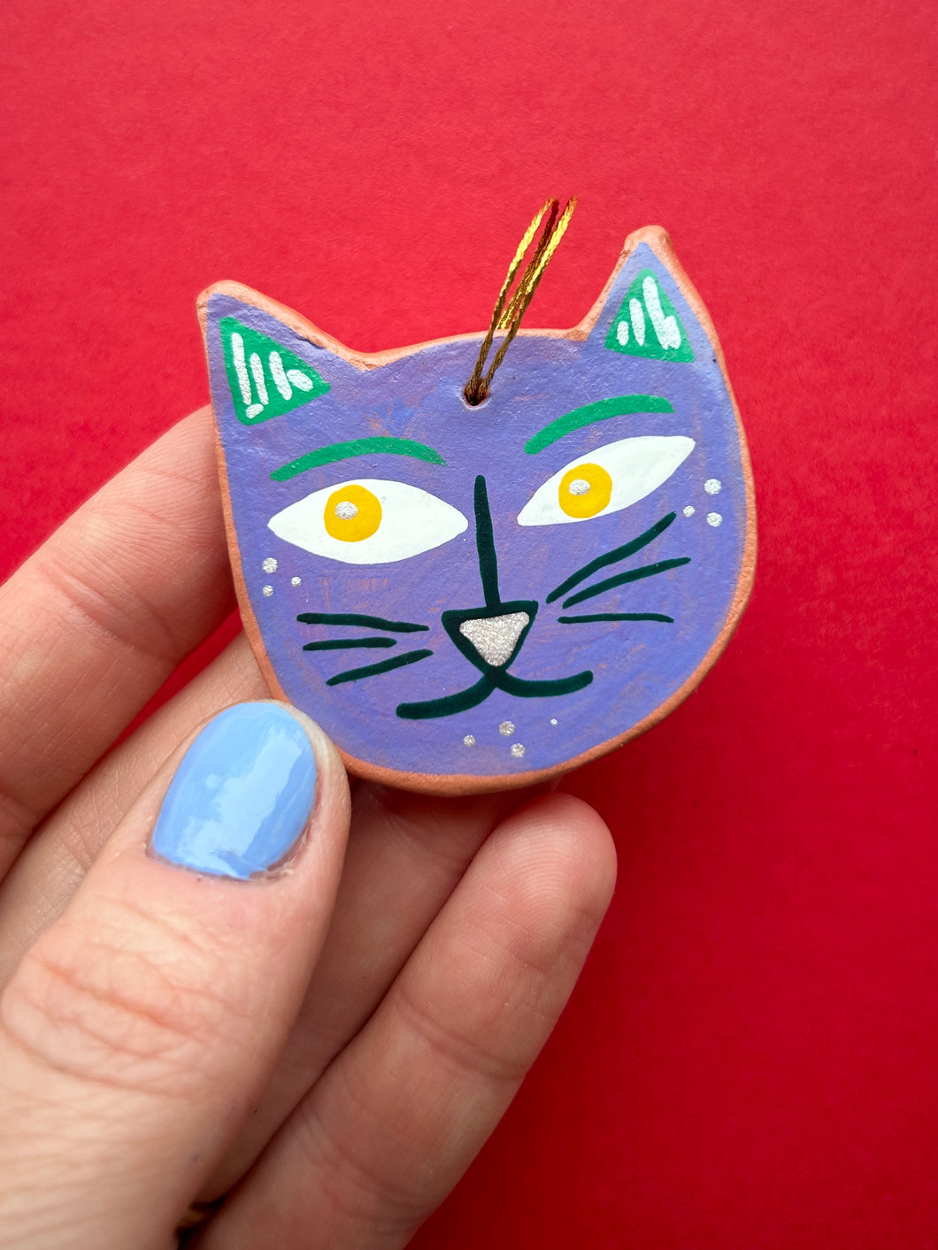 Clay Cat Ornament #2