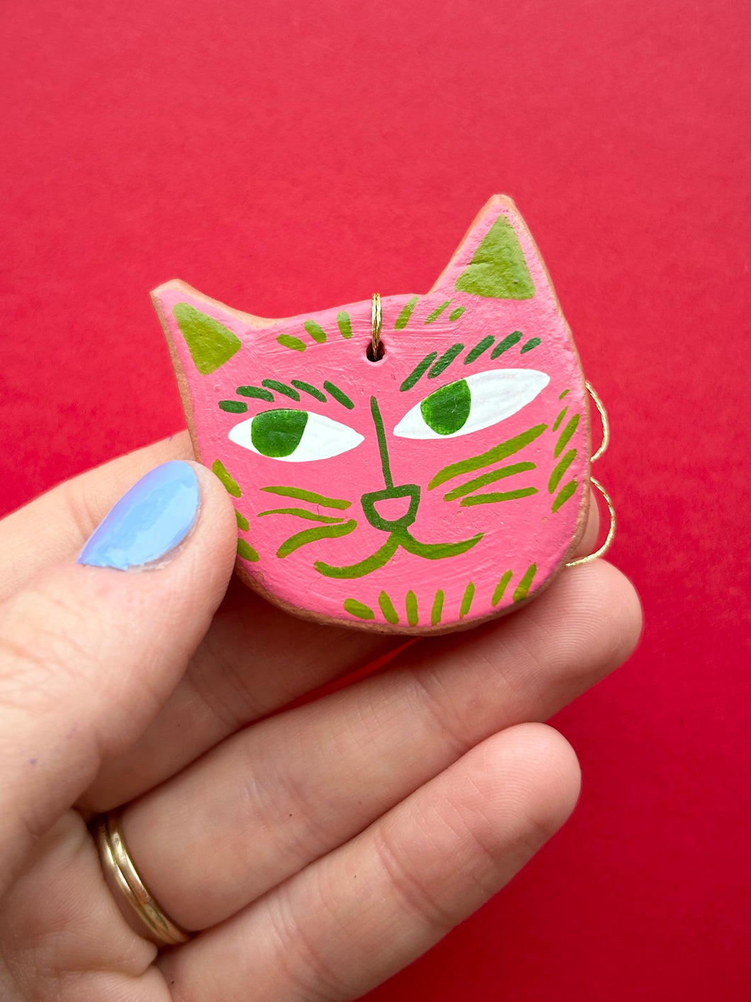 Clay Cat Ornament #3