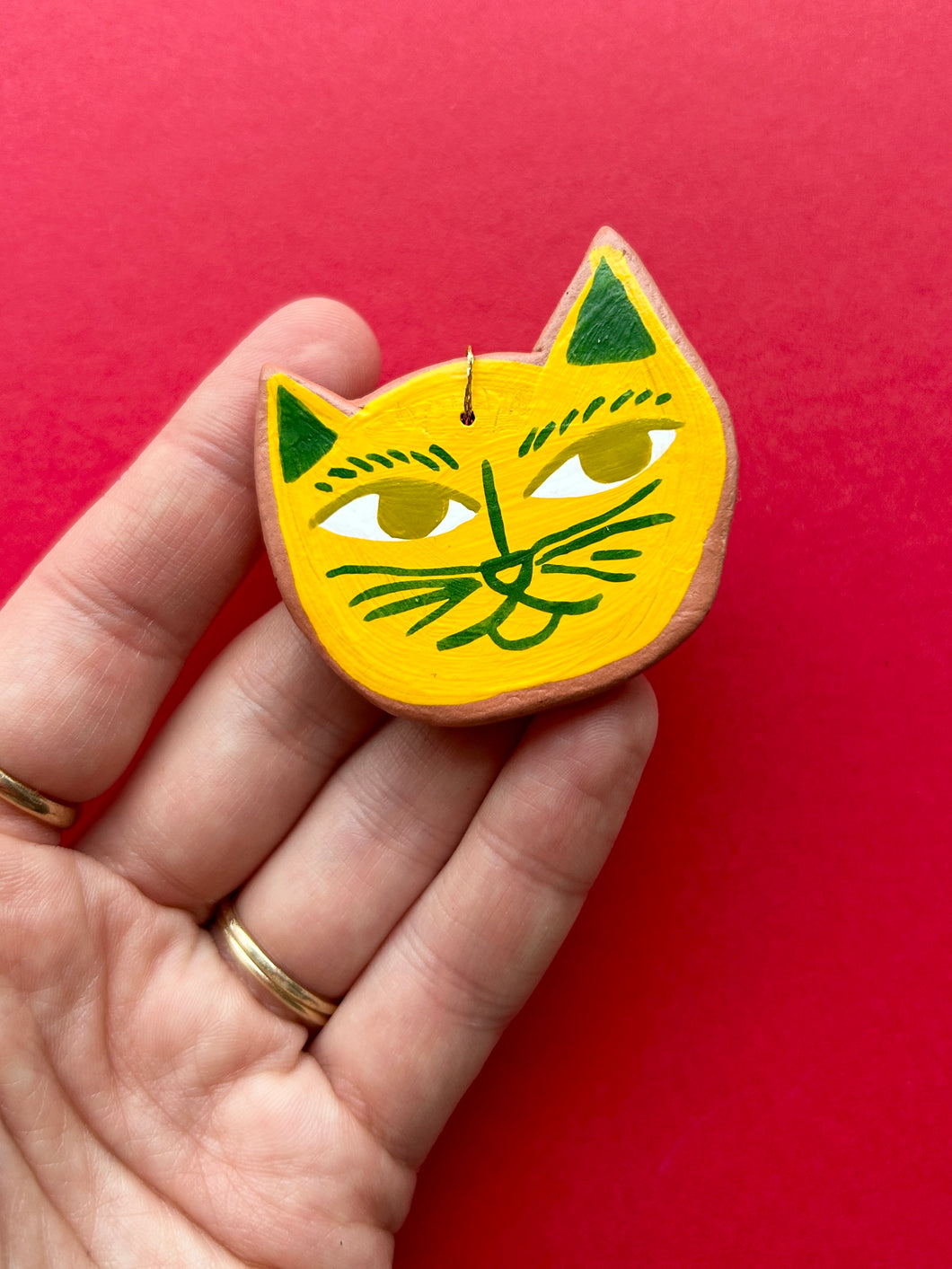 Clay Cat Ornament #21