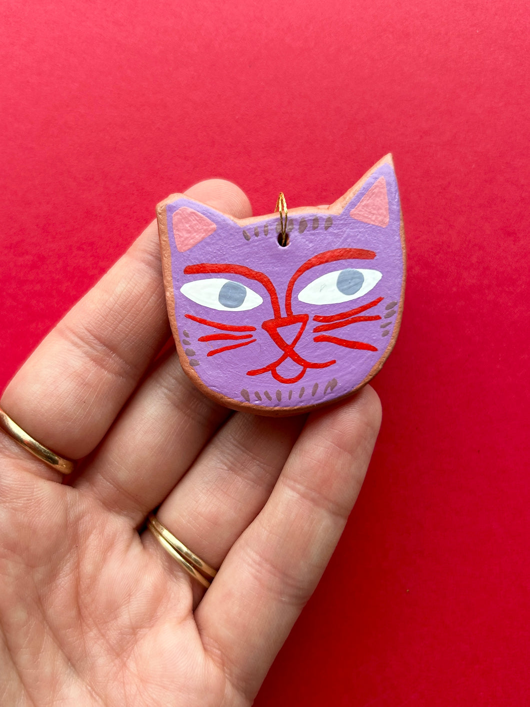 Clay Cat Ornament #23