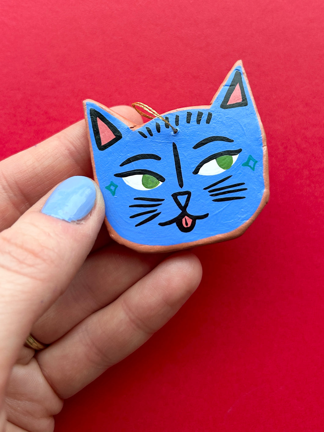 Clay Cat Ornament #24