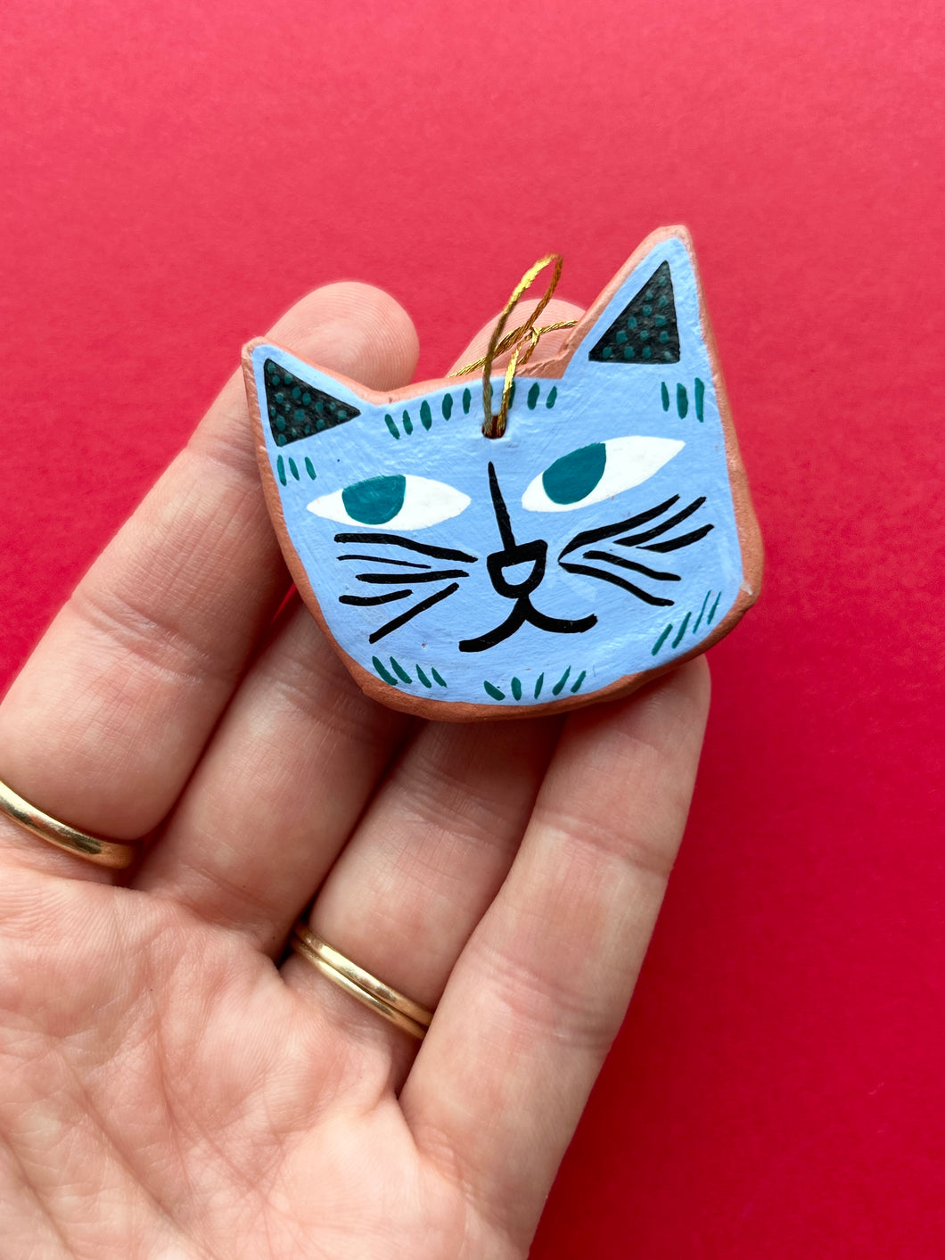 Clay Cat Ornament #28