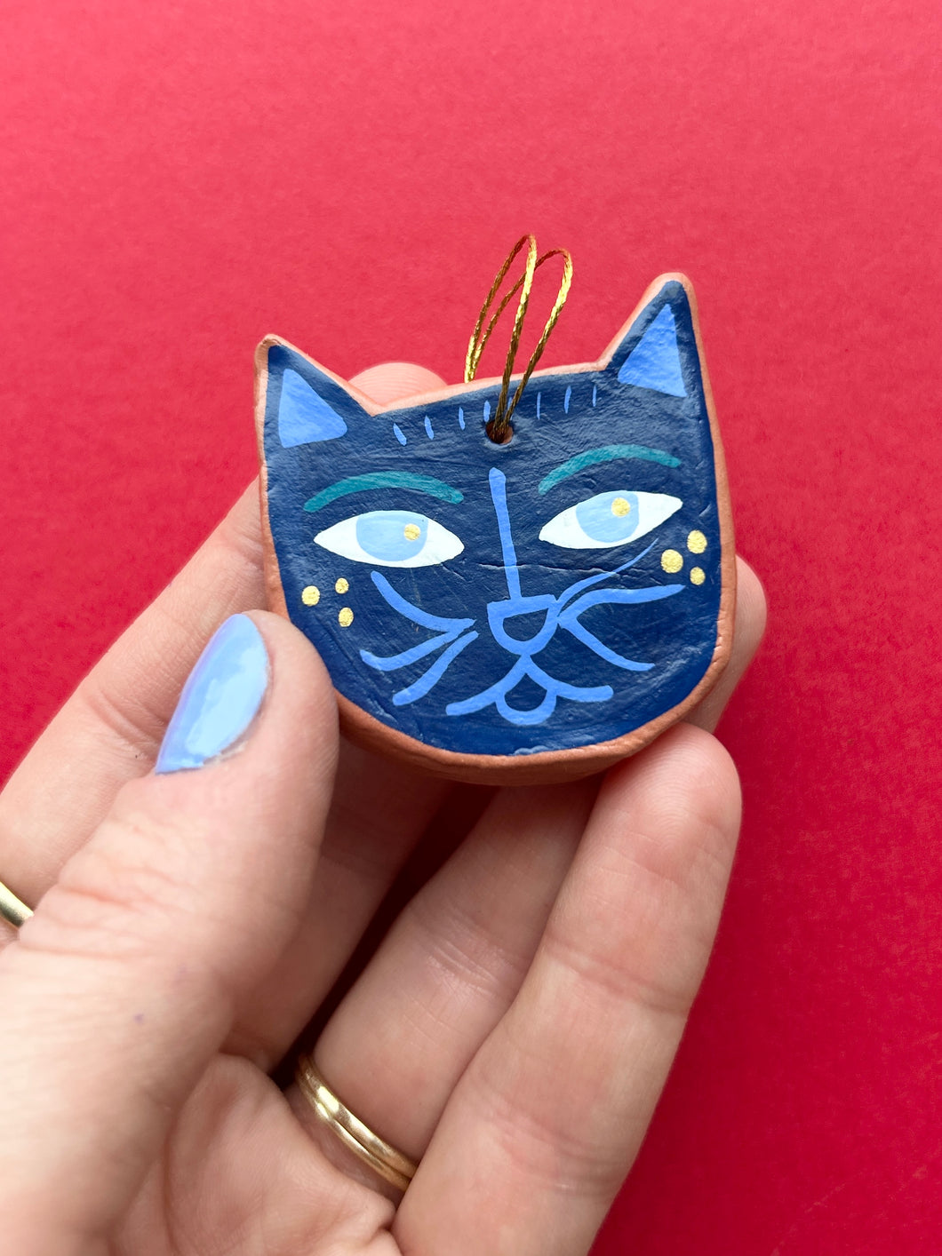 Clay Cat Ornament #30