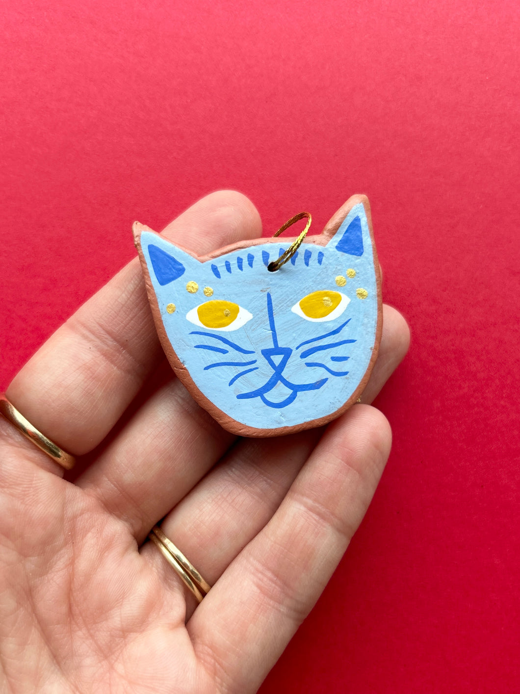 Clay Cat Ornament #31