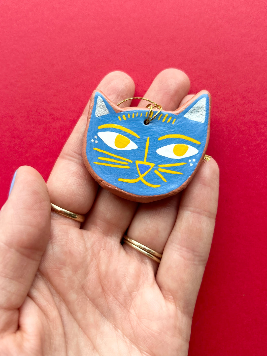 Clay Cat Ornament #33