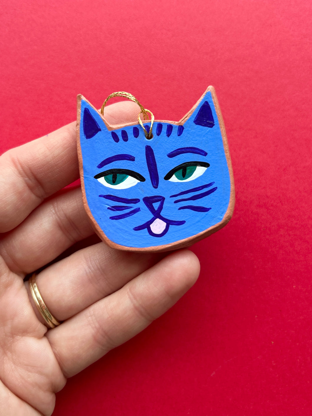 Clay Cat Ornament #37
