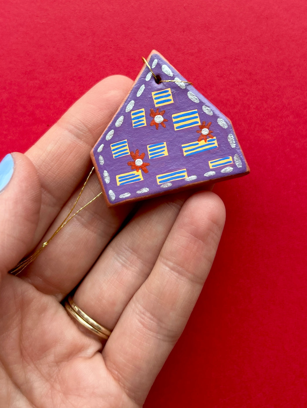 Clay House Ornament #16