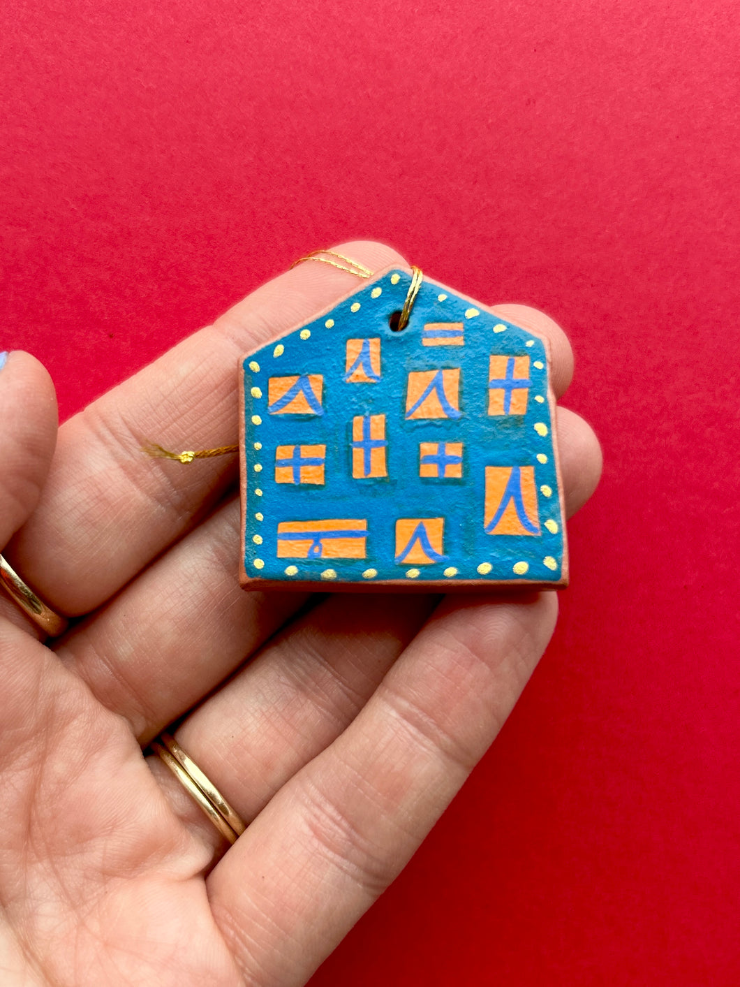 Clay House Ornament #11