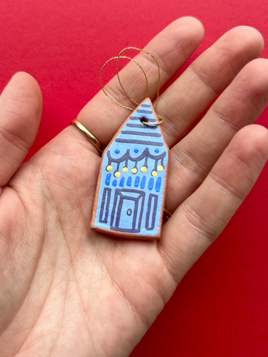 Clay House Ornament #9