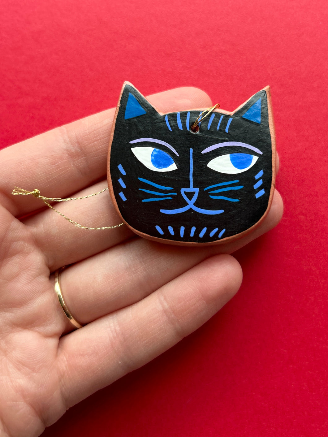 Clay Cat Ornament #40