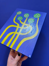 Load image into Gallery viewer, Acrylic Painting on Wood: Squiggle Buds (free US shipping)
