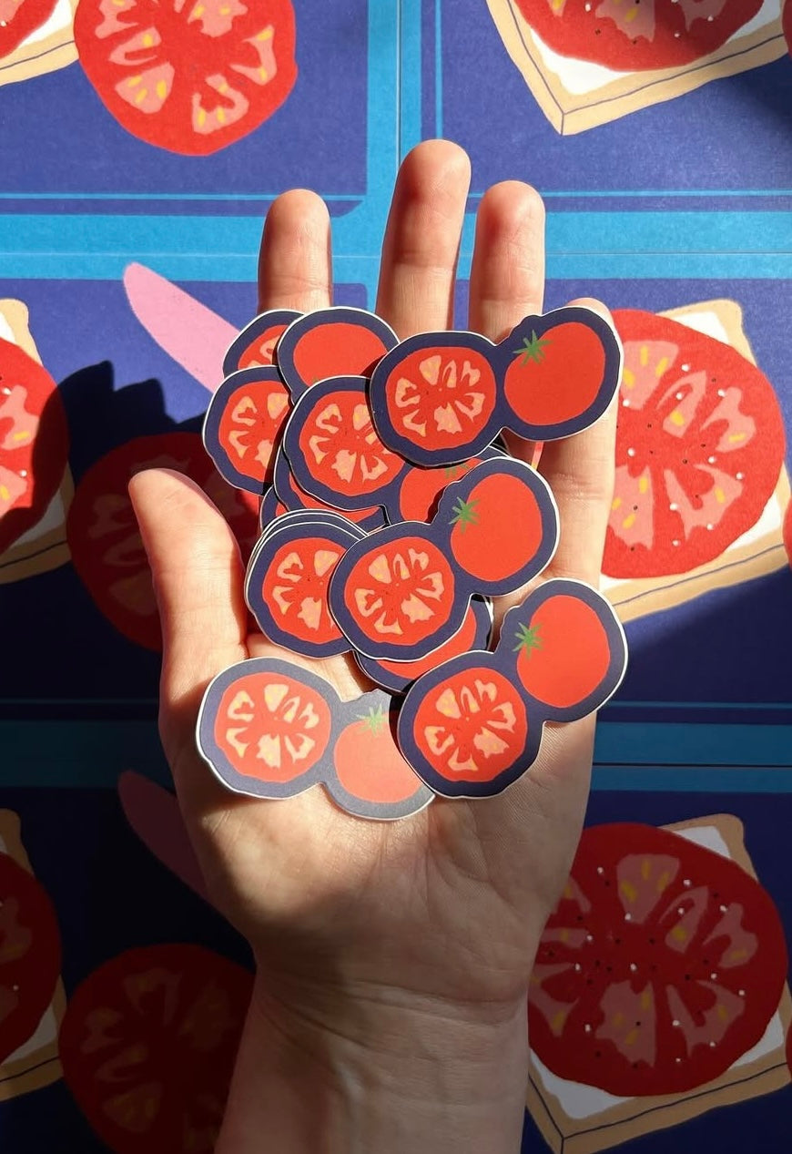 August 2024 sticker: Sliced Tomatoes (ships free)