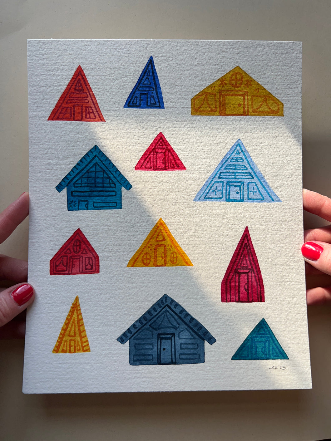 Original Watercolor Painting: A Frame Cabins # 1 — 8x10”