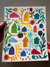Load image into Gallery viewer, Original Watercolor Painting: The Neighborhood # 2 — 8x10”
