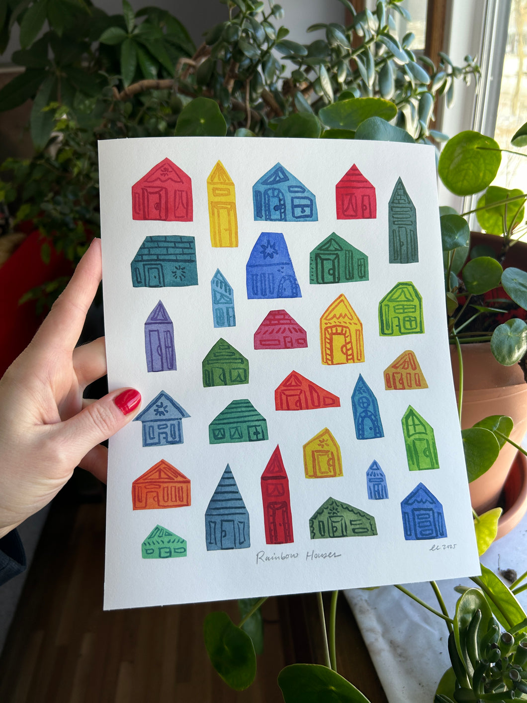 Giclée Fine Art Print:  Rainbow Houses