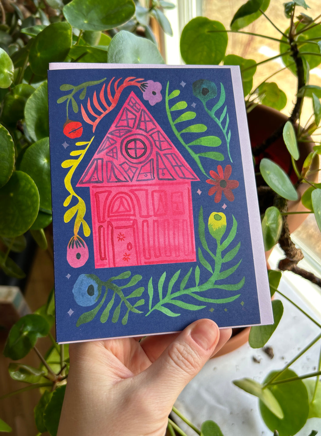 Pink House Greeting Card