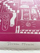 Load image into Gallery viewer, Handprinted Blockprint • Dream House in Rose Pink
