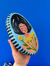 Load image into Gallery viewer, Acrylic Painting on Wood: Big Hair + Stripes (free shipping)
