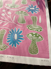 Load image into Gallery viewer, Handprinted Blockprint • Mushroom Party • Limited Edition of 5
