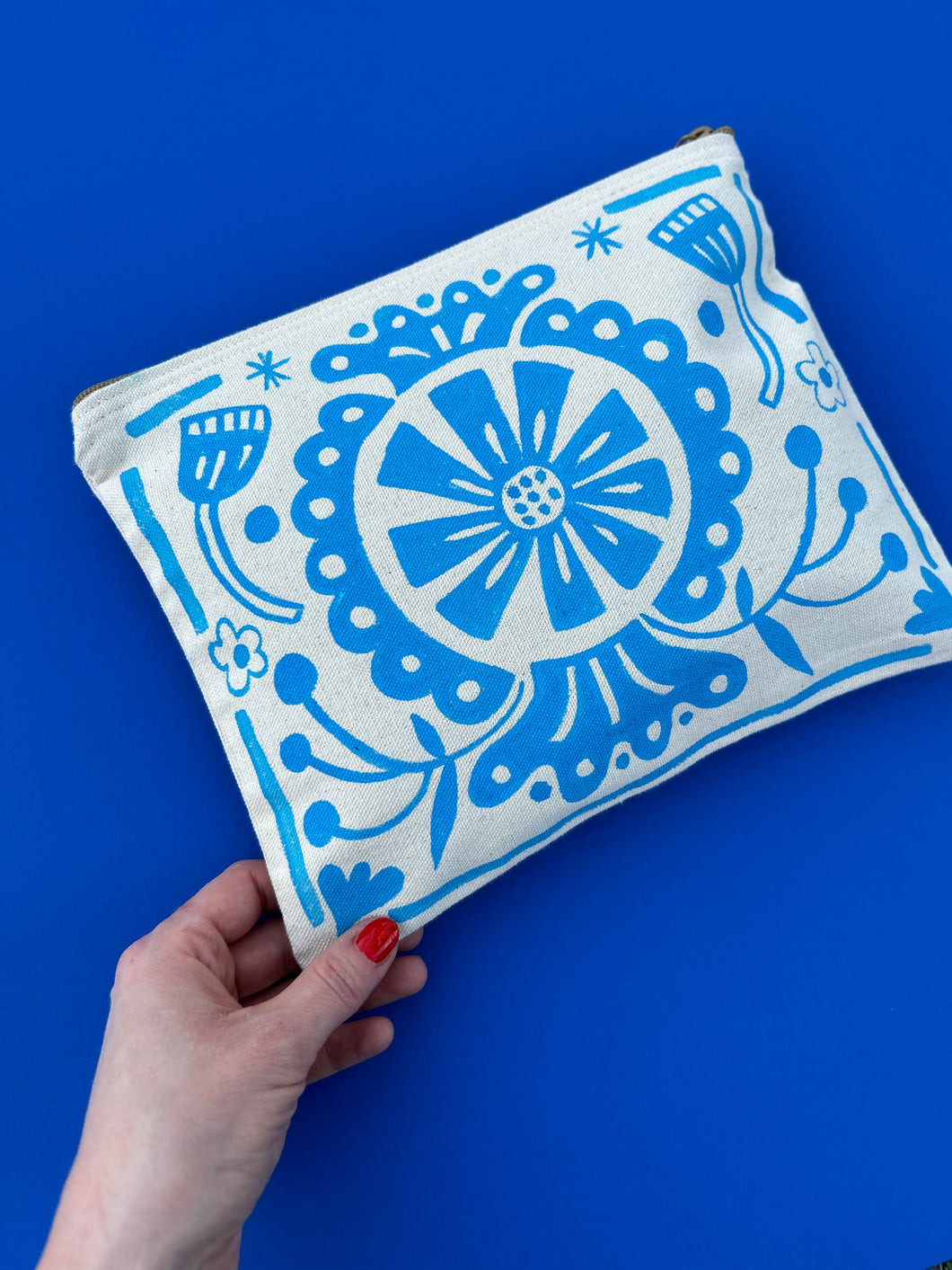 Handpainted Zipper Pouch #22