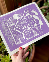 Load image into Gallery viewer, Handprinted Blockprint • Dream House in Lavender
