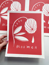 Load image into Gallery viewer, Handprinted Blockprint • Late Bloomer in Warm Orange
