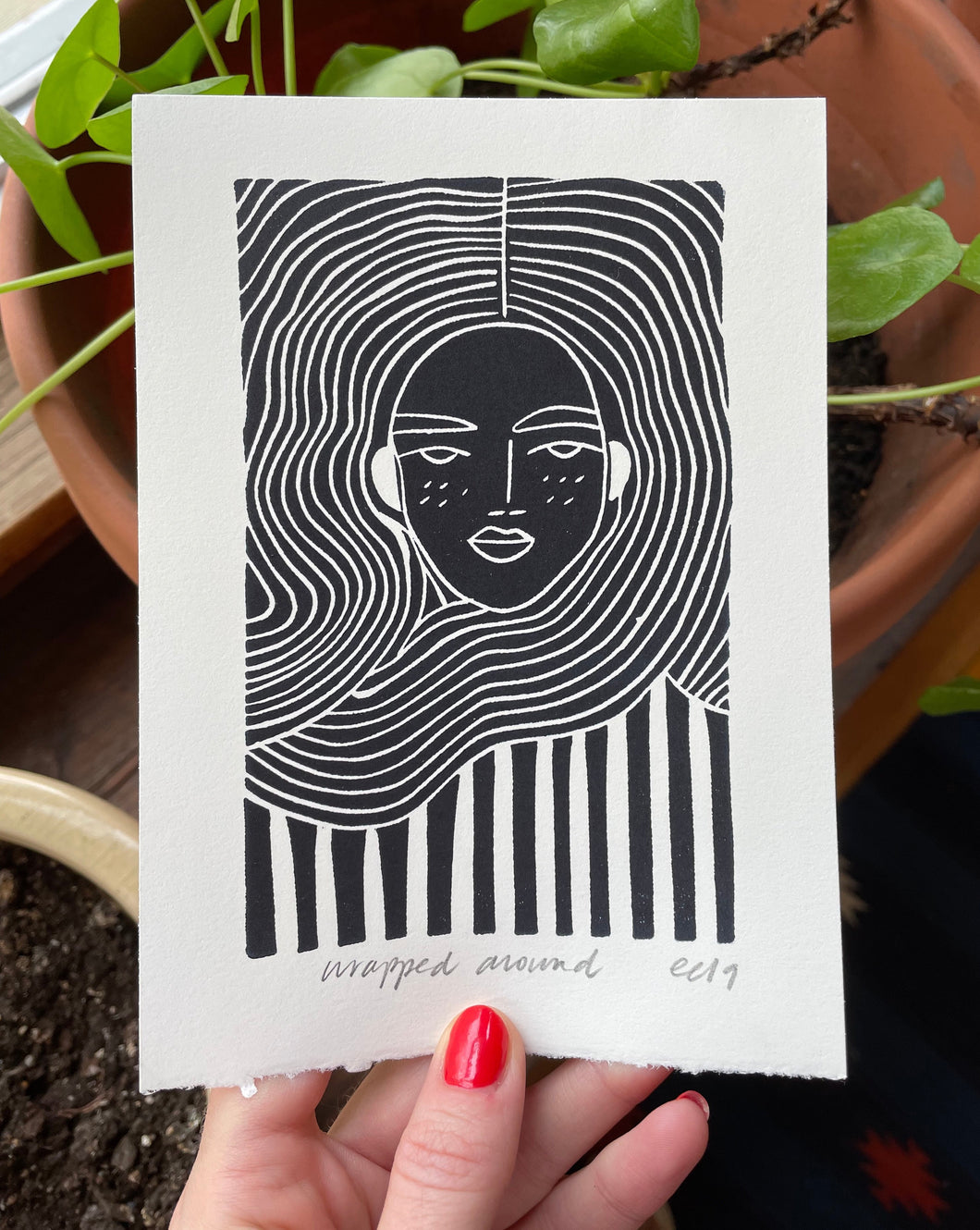 Handprinted Blockprint • Wrapped Around