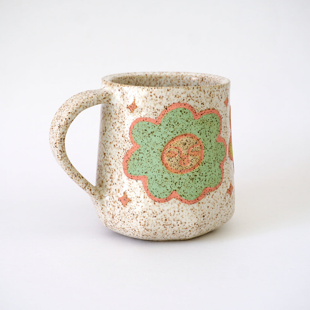 Flower Faces Handbuilt Mug ~ Collaboration with Lelu