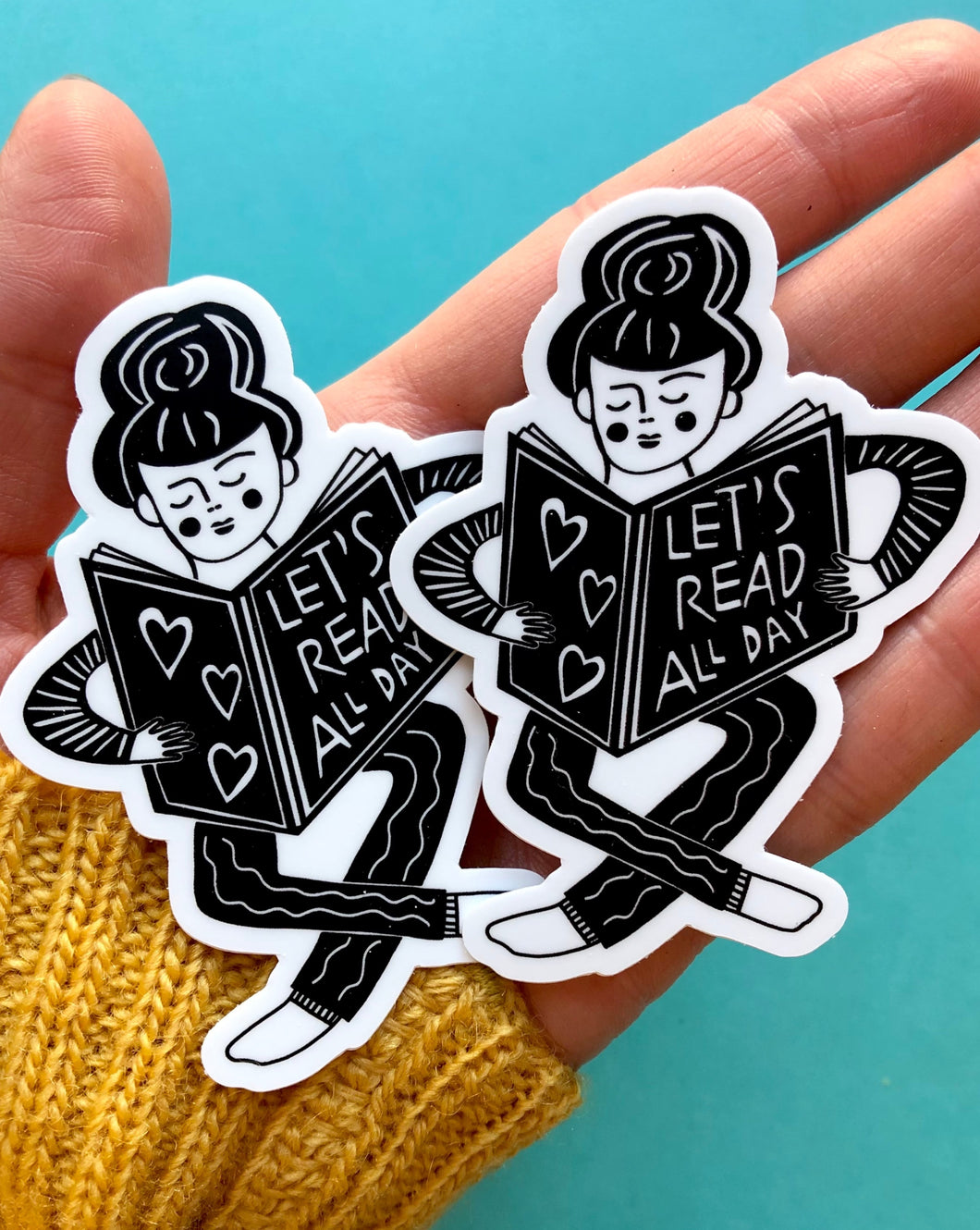 Let’s Read All Day Sticker Pack • Set of 2 • Free shipping