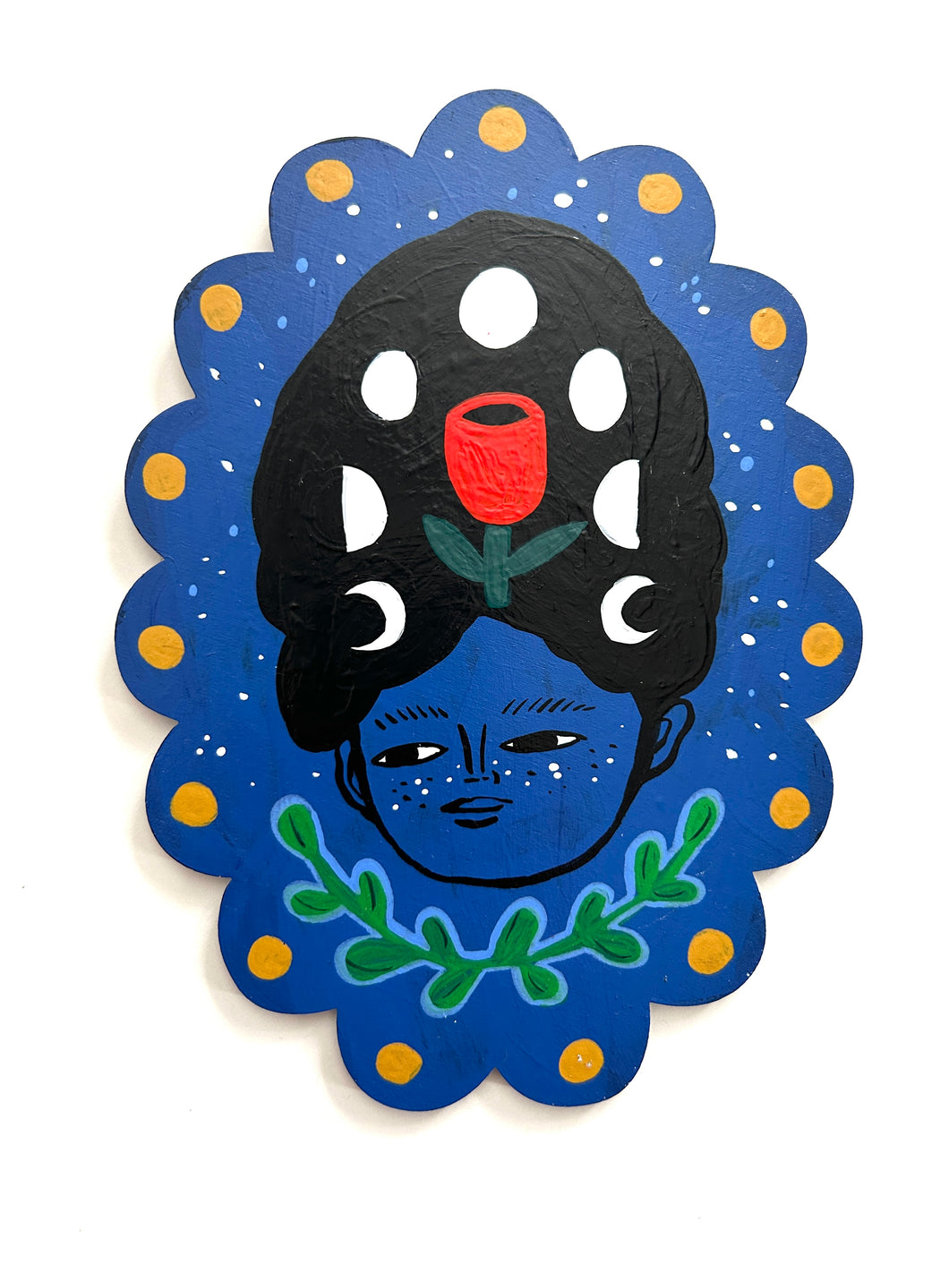 Painted Wall Hanging: Moon Girl