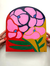 Load image into Gallery viewer, Painted Wall Hanging: Pink Blooms
