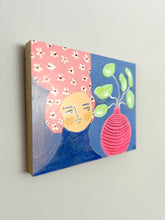 Load image into Gallery viewer, Original Painting on maple board - Girl with Vase - Free US shipping included
