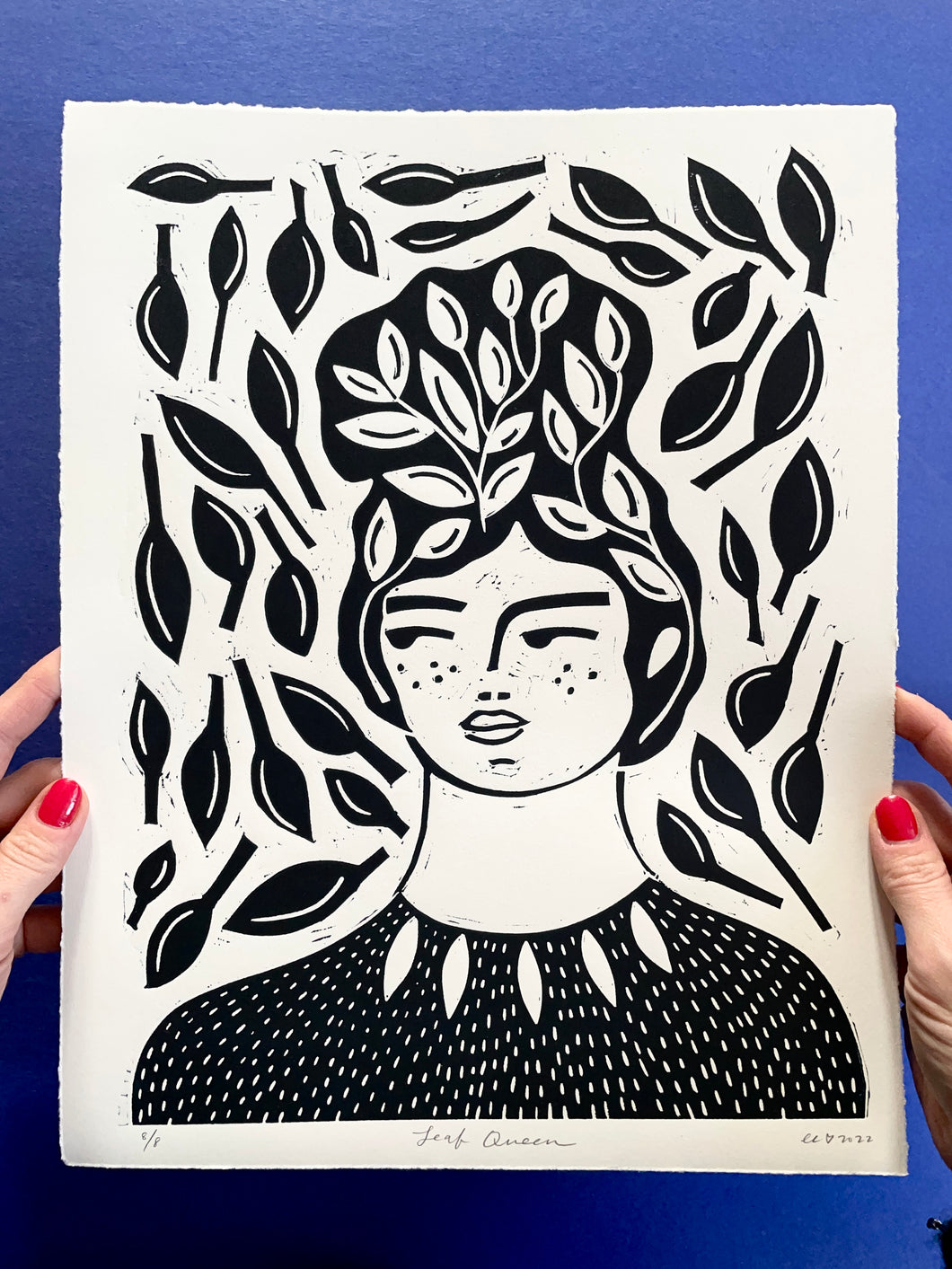 Handprinted Blockprint • Leaf Queen • Limited Edition of 8