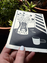 Load image into Gallery viewer, Handprinted Blockprint • At Home # 1 in Black
