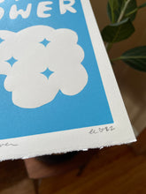 Load image into Gallery viewer, Handprinted Blockprint • Hustle Slower in Baby Blue
